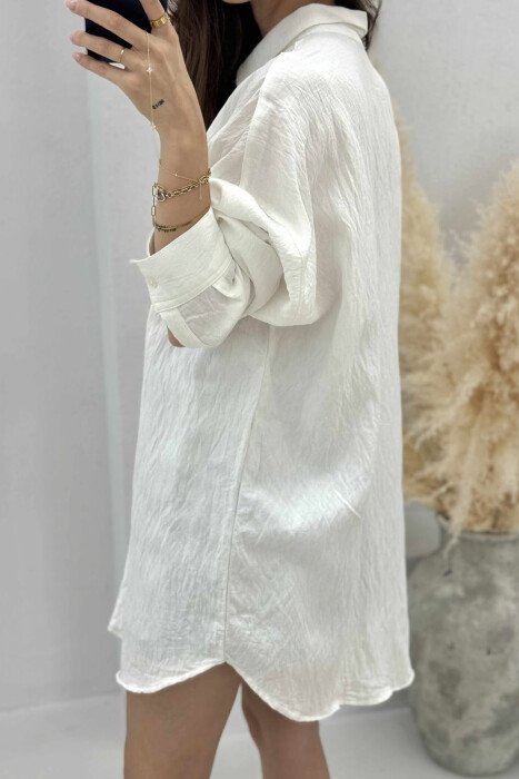 LITTLE WRITTINGS ONE COLOR WOMEN SHIRT WHITE-E BARDHE - 4