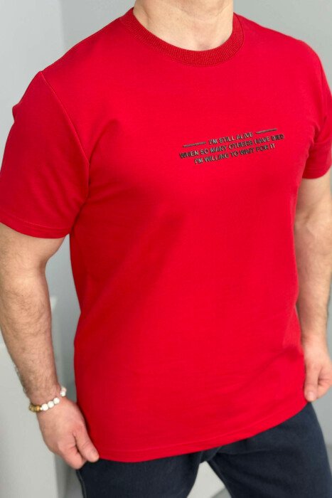 LITTLE WRITTINGS ONE COLOR MEN T-SHIRT RED/E KUQE 