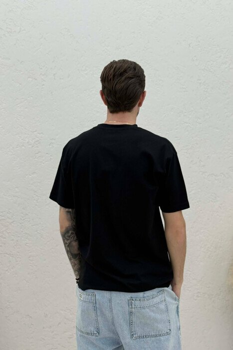 LITTLE WRITTINGS ROUND NECK MEN T-SHIRT BLACK/ E ZEZE - 4