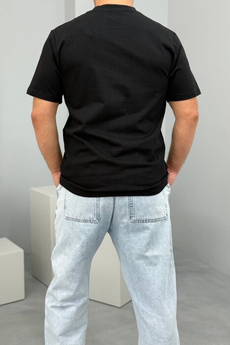 LITTLE WRITTINGS ROUND NECK MEN T-SHIRT BLACK/ E ZEZE - 3