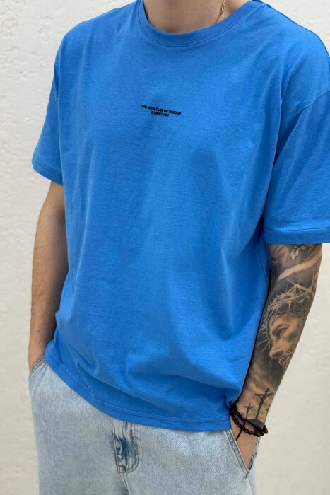 LITTLE WRITTINGS ROUND NECK MEN T-SHIRT LIGHTBLUE/BZ - 2