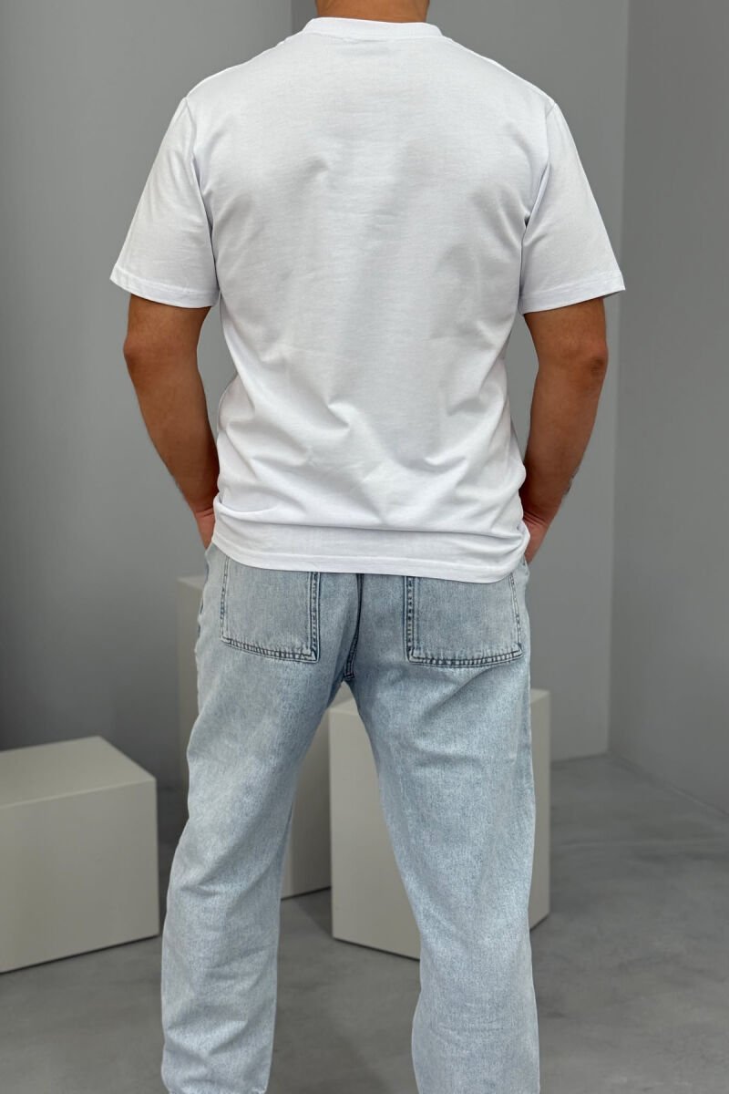 LITTLE WRITTINGS ROUND NECK MEN T-SHIRT WHITE-E BARDHE - 3