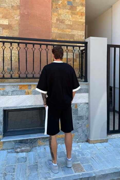 LITTLE WRITTINGS T-SHIRT + SHORTS MEN SET BLACK/ E ZEZE - 4