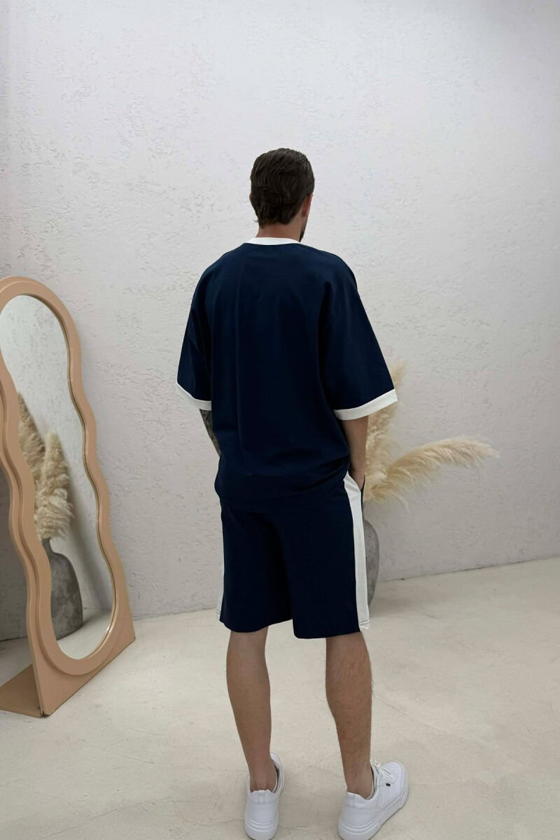 LITTLE WRITTINGS T-SHIRT + SHORTS MEN SET BLUE/BLU - 4