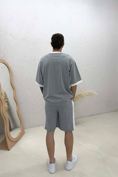 LITTLE WRITTINGS T-SHIRT + SHORTS MEN SET GREY/GRI - 4