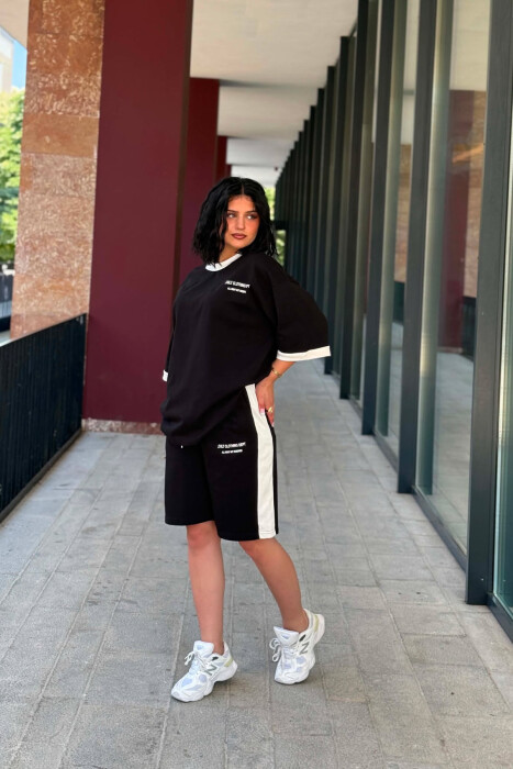 LITTLE WRITTINGS T-SHIRT + SHORTS WOMEN SET BLACK/ E ZEZE - 3