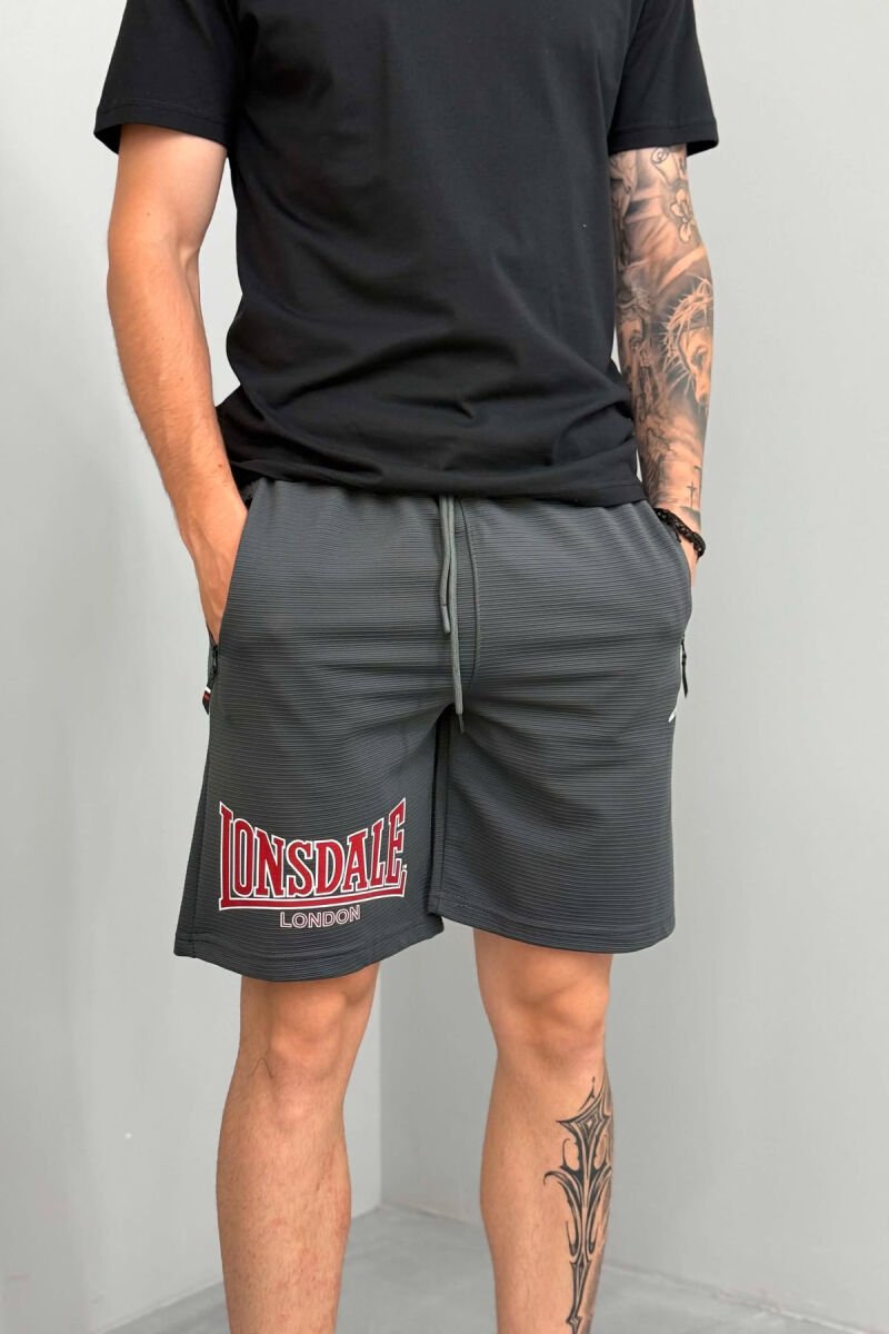 LONDON WRITTING SHORT MEN SWEATPANTS DARK GREY/GEE - 2