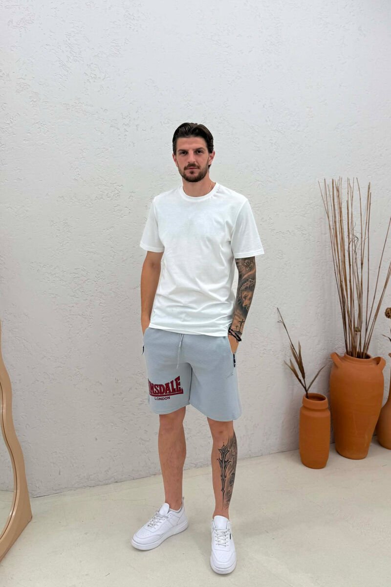 LONDON WRITTING SHORT MEN SWEATPANTS LIGHT GREY/GZ - 1