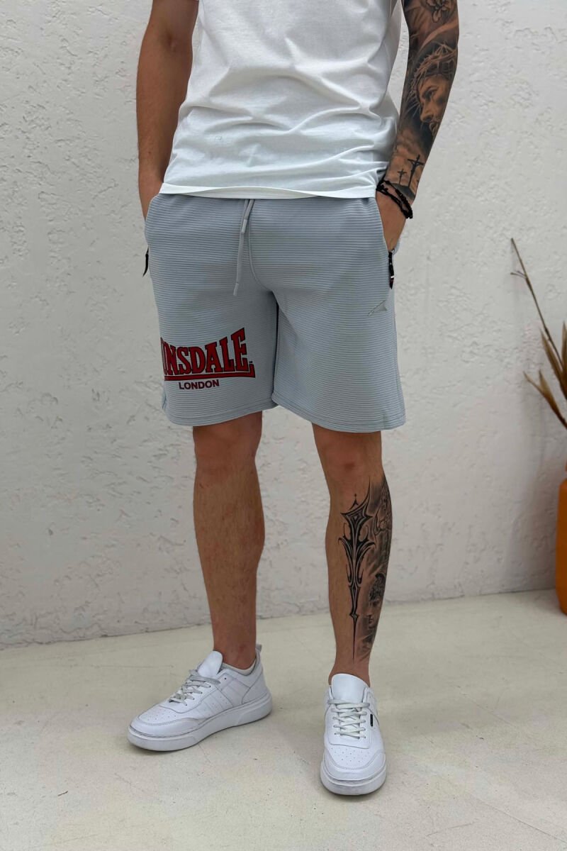 LONDON WRITTING SHORT MEN SWEATPANTS LIGHT GREY/GZ - 4