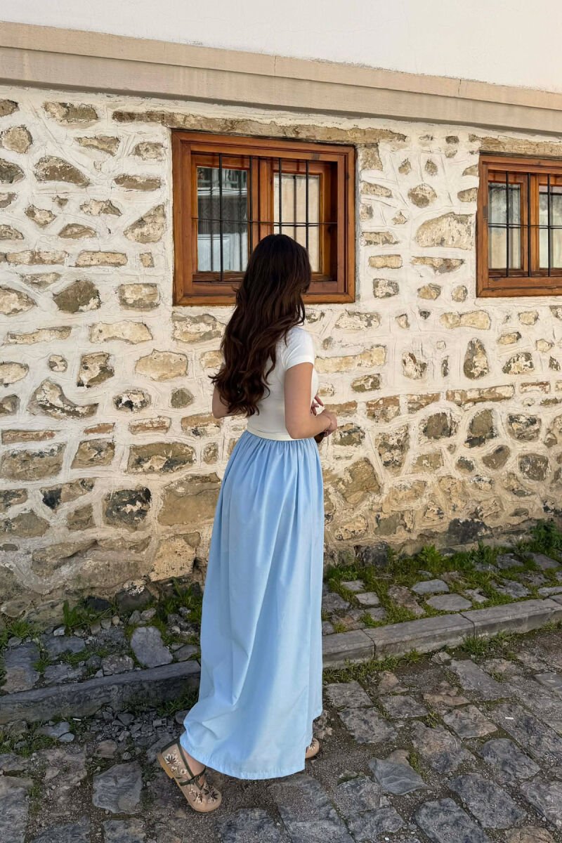 LONG BELT DETAIL WOMEN DRESS LIGHTBLUE/BZ - 2