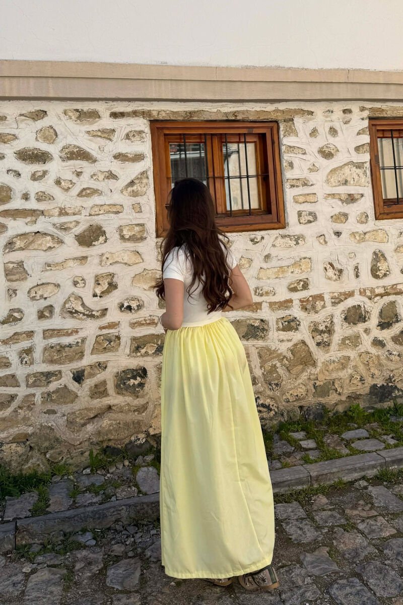 LONG BELT DETAIL WOMEN DRESS YELLOW/E VERDHE - 2
