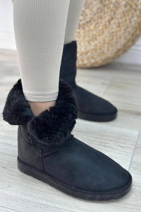 LONG BUTTON WOMAN UGG BLACK/ E ZEZE - KLAUDIO FASHION