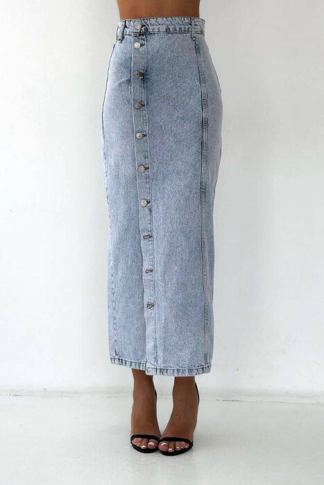 LONG BUTTONS WOMEN SKIRT LIGHTBLUE/BZ - 4
