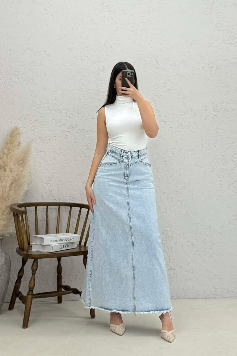 LONG DENIM WOMEN SKIRT BABY BLUE/BLU BY - 1