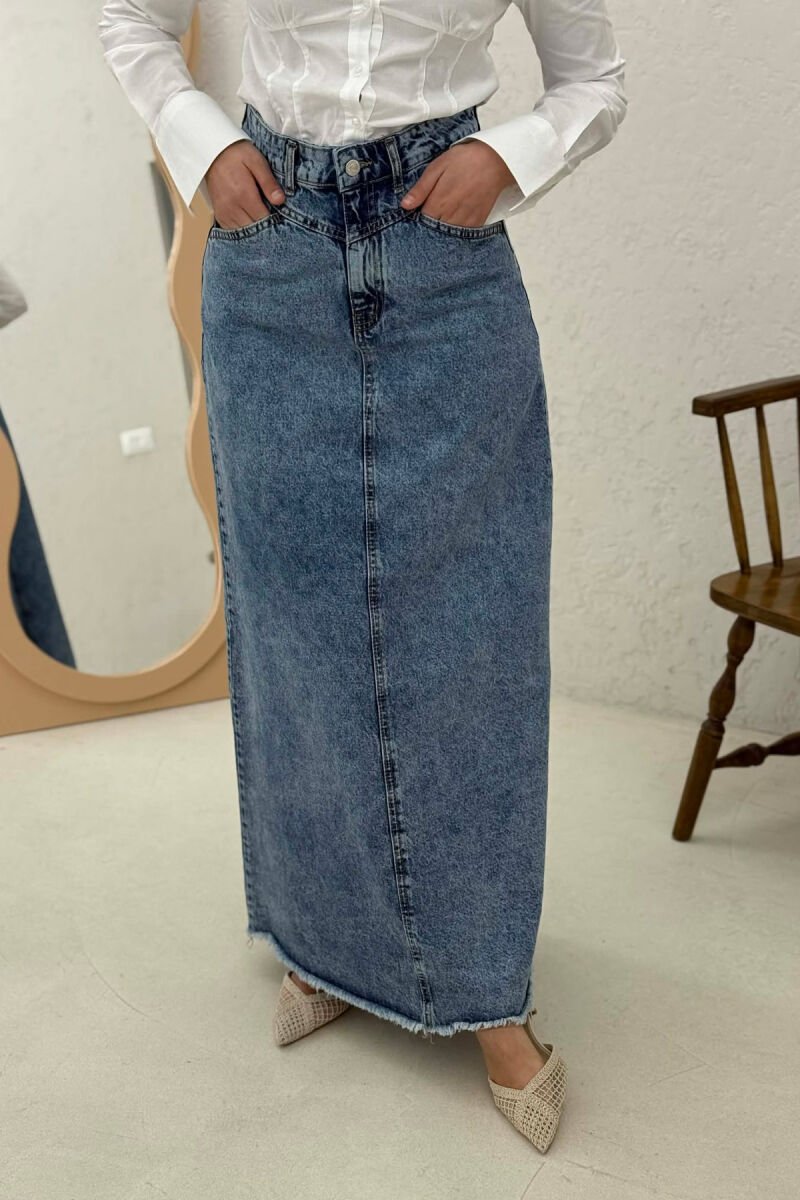 LONG DENIM WOMEN SKIRT BLUE/BLU - 4
