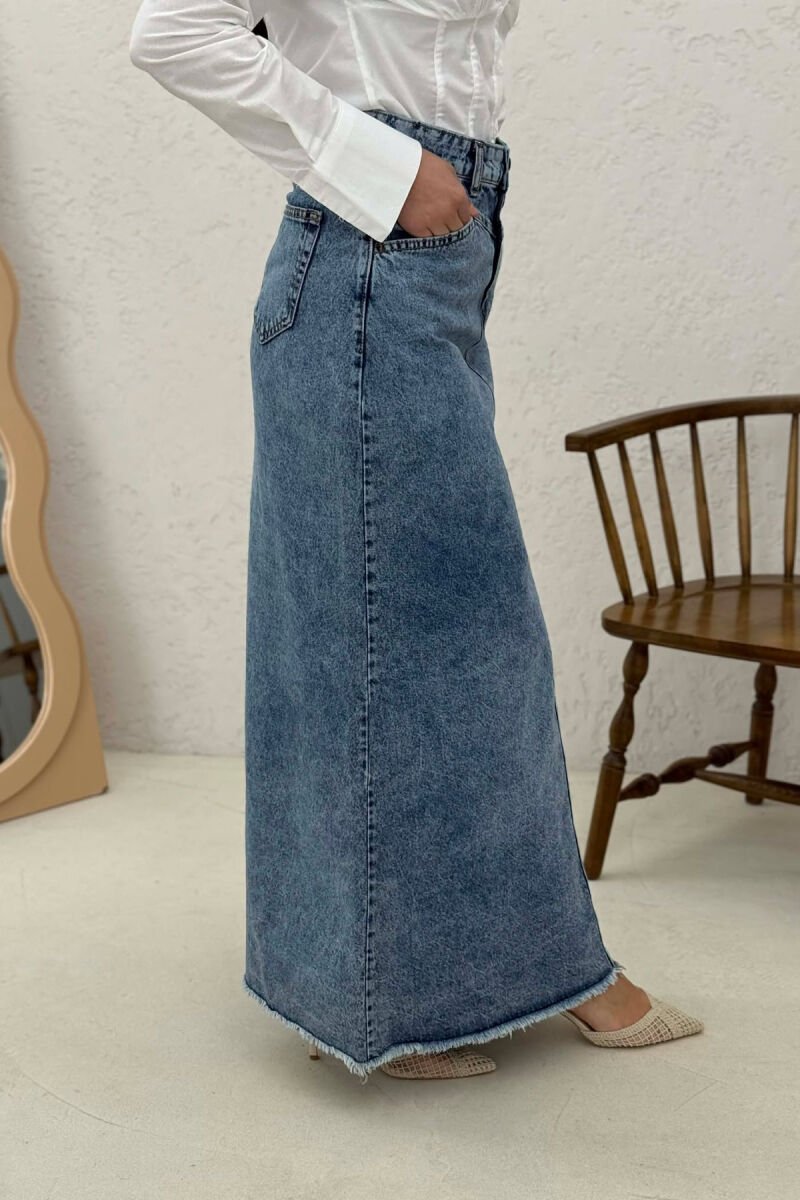 LONG DENIM WOMEN SKIRT BLUE/BLU - 5