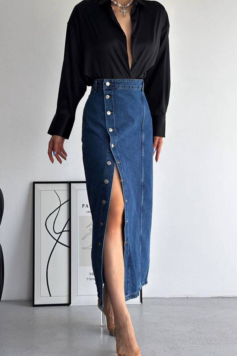 LONG DENIM WOMEN SKIRT BLUE/BLU - 2