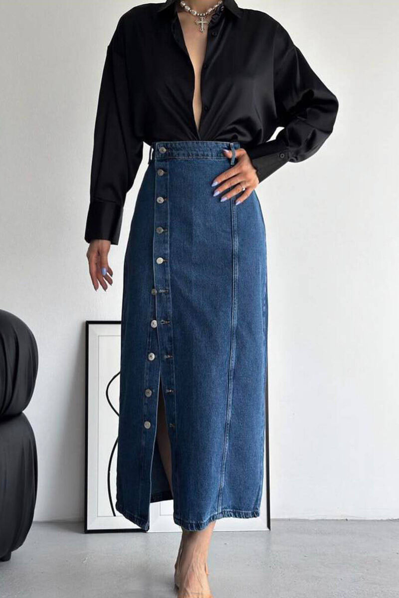 LONG DENIM WOMEN SKIRT BLUE/BLU - 5