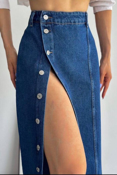 LONG DENIM WOMEN SKIRT BLUE/BLU - 3