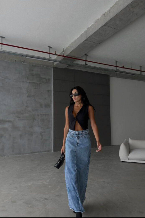 LONG DENIM WOMEN SKIRT LIGHTBLUE/BZ - 2