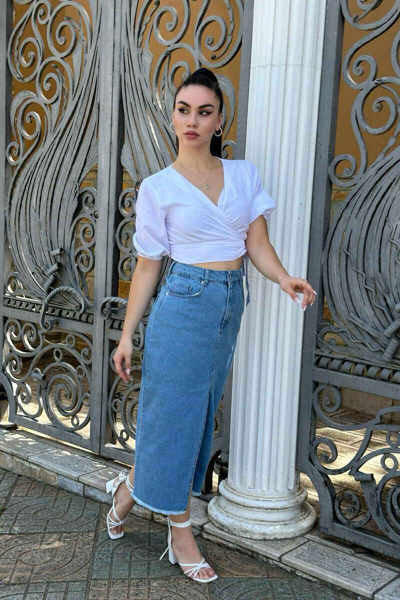 LONG JEAN WOMAN SKIRT BABY BLUE/BLU BY - 2