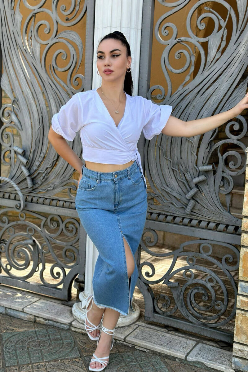 LONG JEAN WOMAN SKIRT BABY BLUE/BLU BY - 3