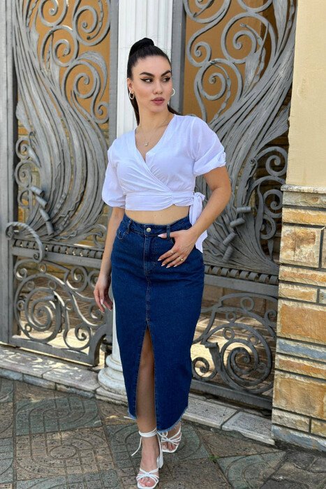 LONG JEAN WOMAN SKIRT BLUE/BLU - 2