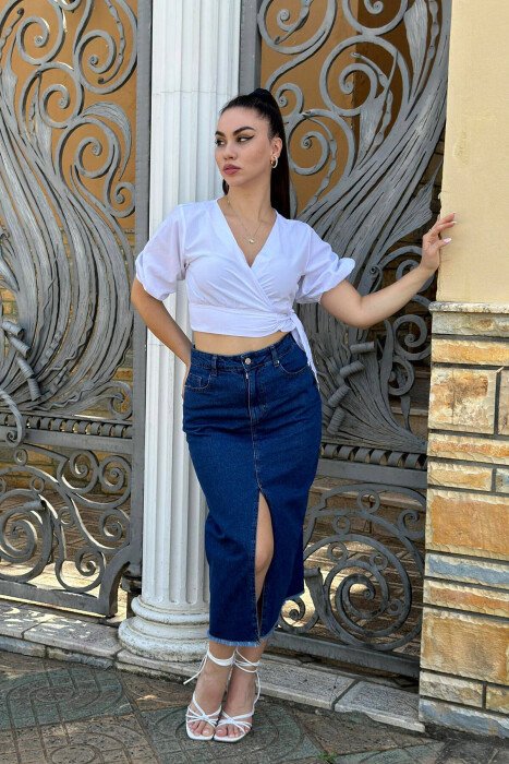 LONG JEAN WOMAN SKIRT BLUE/BLU - 4
