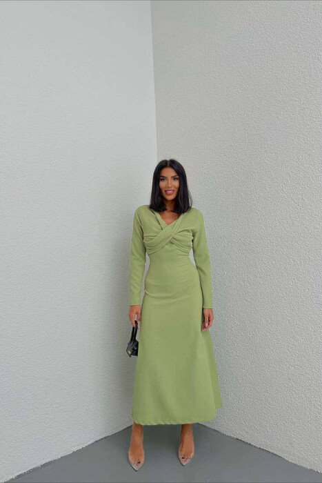 LONG ONE COLOR WOMEN DRESS MINT/MENTE - 
