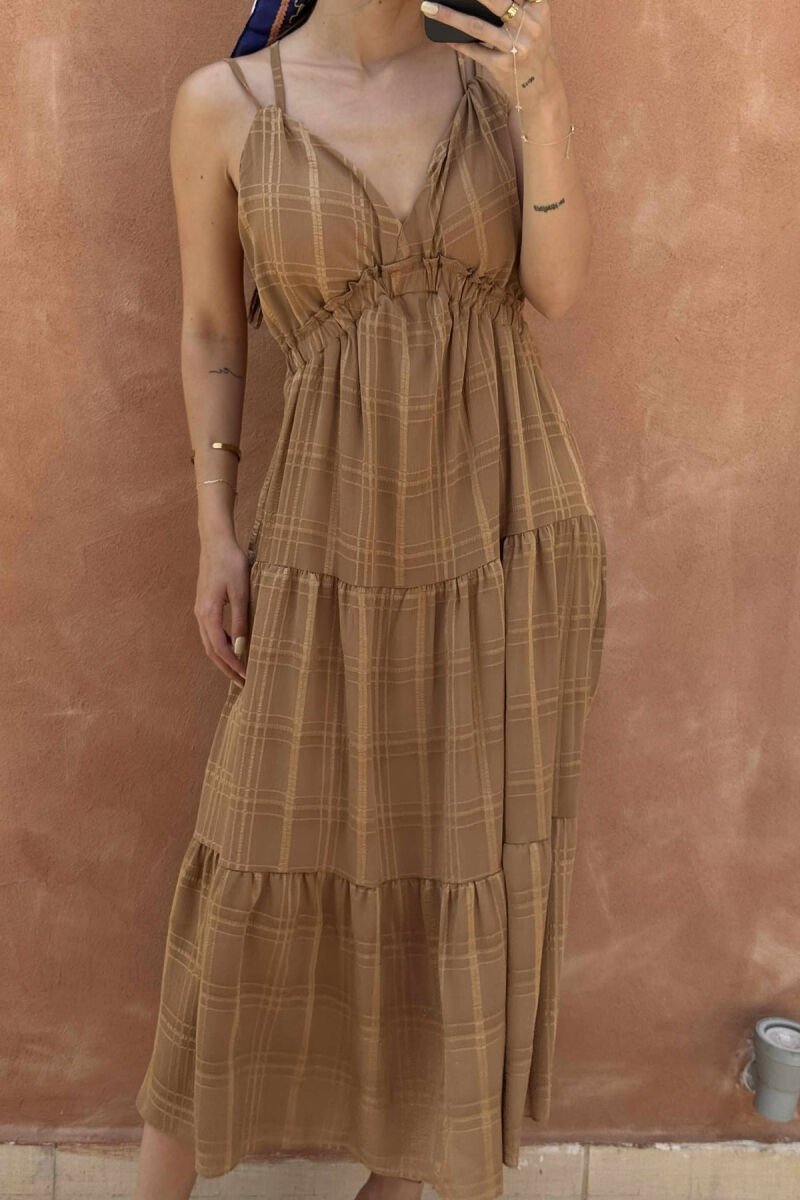 LONG OPEN BACK WOMAN DRESS BROWN/KAFE - 6