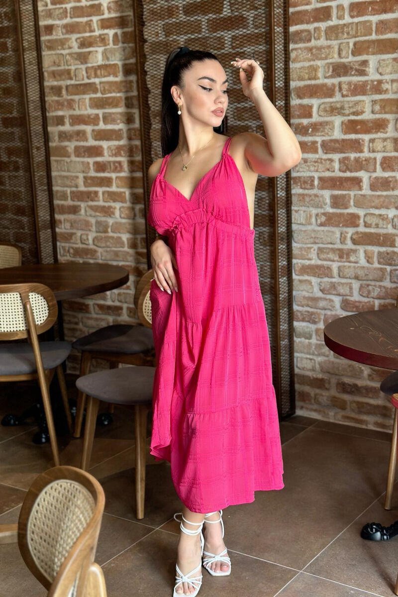 LONG OPEN BACK WOMAN DRESS FUCHSIA/CIKLAMI - 1