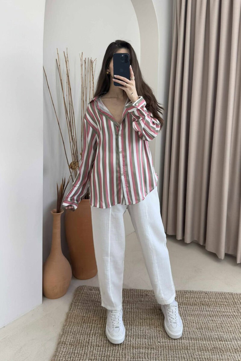 LONG SLEEEVE STRIPES DESIGN WOMEN SHIRT MULTIPLE/SHNGJ - 2