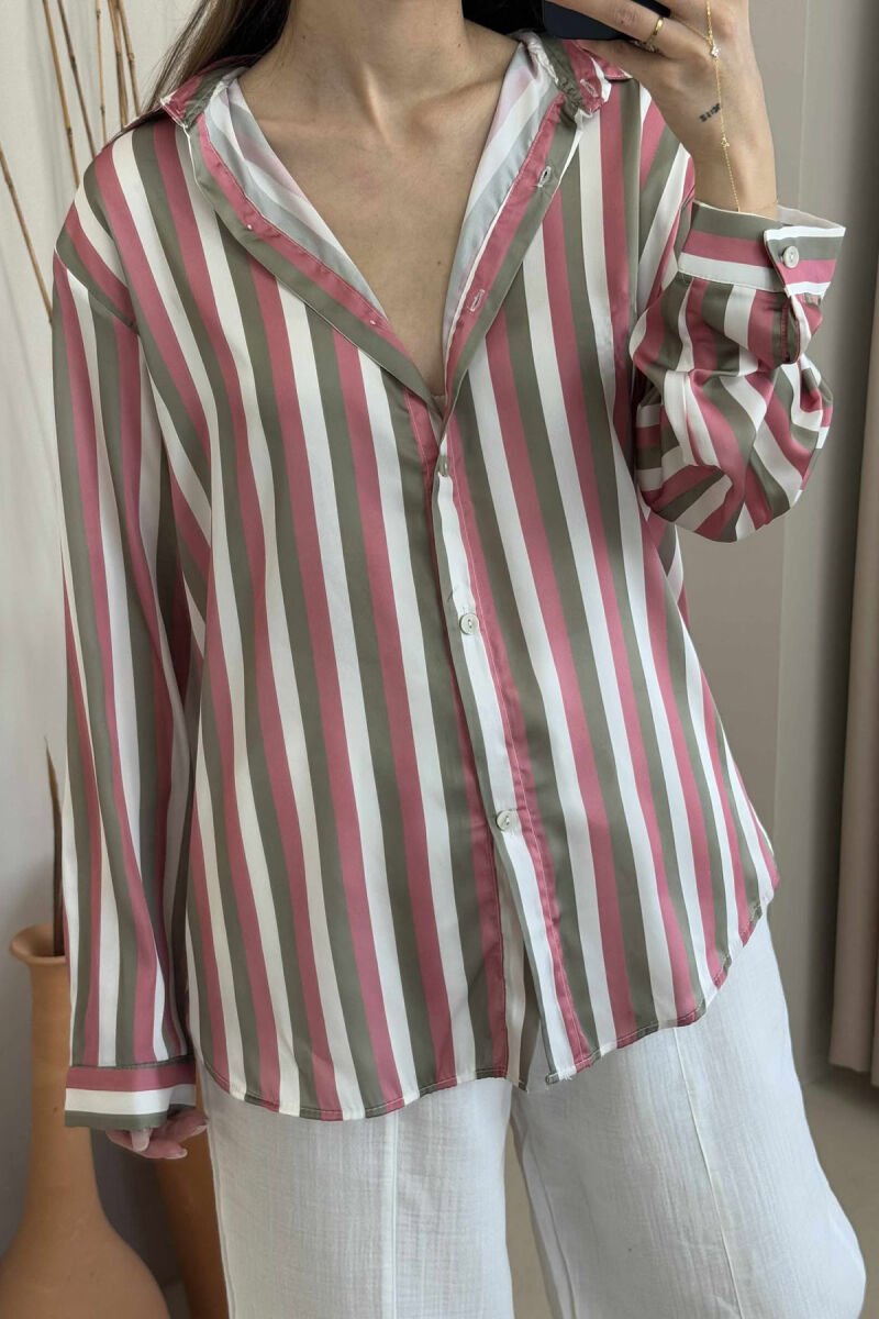 LONG SLEEEVE STRIPES DESIGN WOMEN SHIRT MULTIPLE/SHNGJ - 4