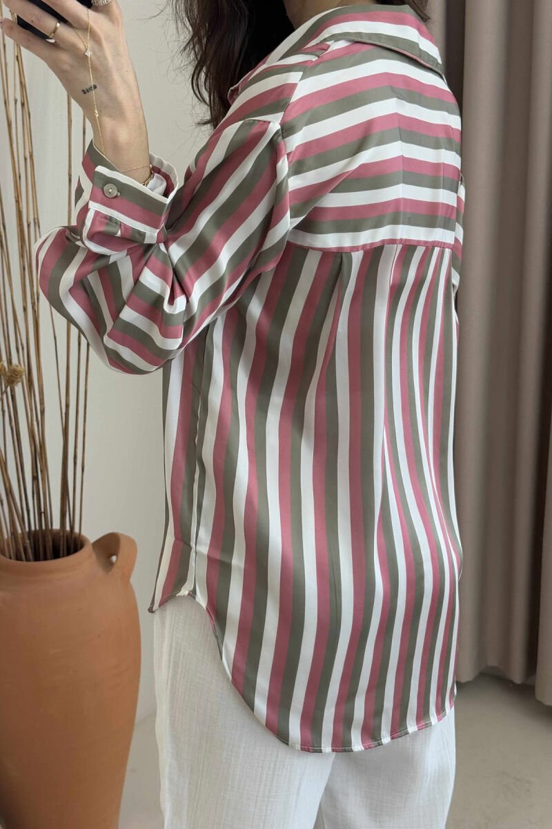 LONG SLEEEVE STRIPES DESIGN WOMEN SHIRT MULTIPLE/SHNGJ - 5