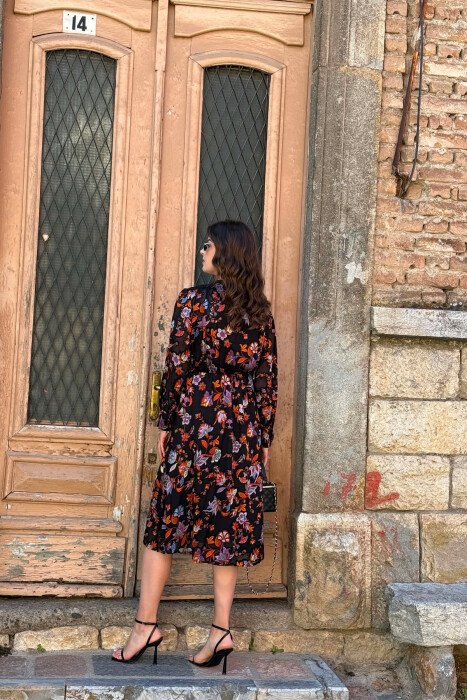 LONG SLEEVE FLORAL DESIGN WOMAN DRESS MULTIPLE/SHNGJ - 2