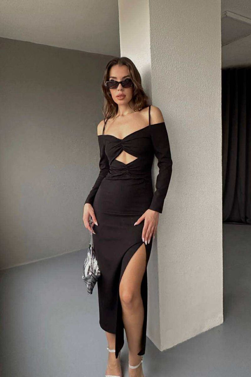 LONG SLEEVE LONG WOMAN DRESS BLACK/ E ZEZE - 2