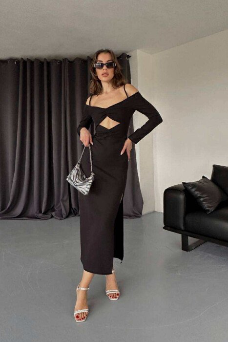 LONG SLEEVE LONG WOMAN DRESS BLACK/ E ZEZE - 3