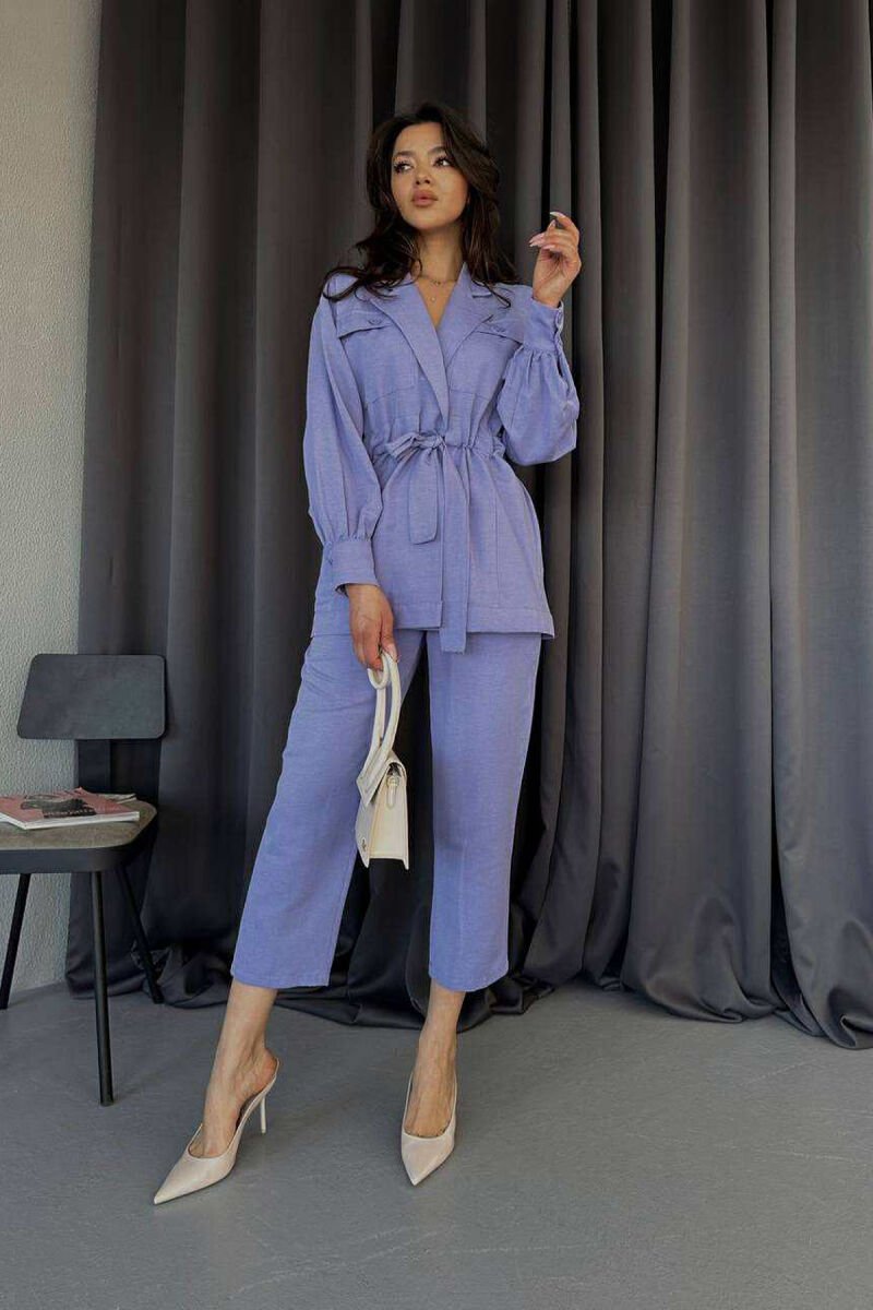LONG SLEEVE SHIRT+TROUSERS LACING WOMEN SET PURPLE/LEJLA - 1
