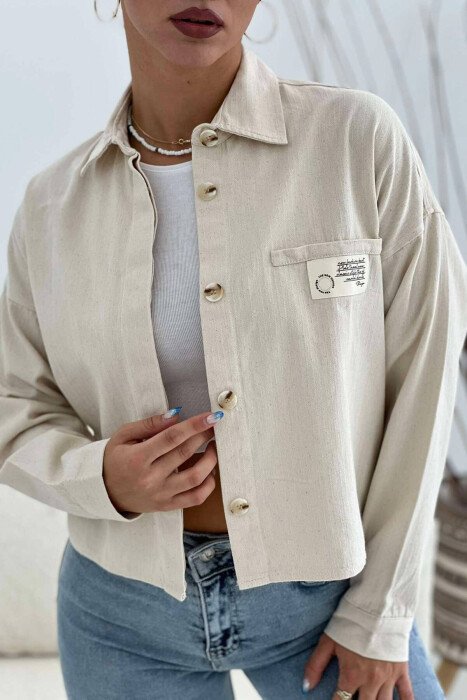 LONG SLEEVE WOMEN SHIRT BEIGE/BEZHE - 2