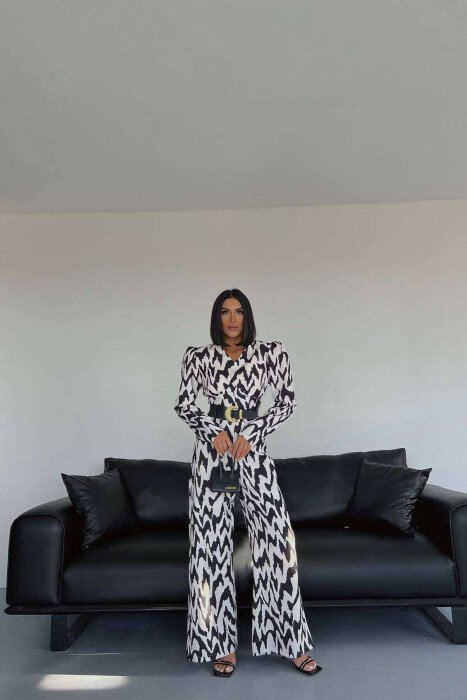 LONG SLEEVE ZEBRA WOMEN JUMPSUIT ZEB/ZEBER - 