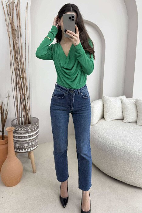 LONG SLEEVES ONE COLOR WOMEN BODY GREEN/JESHILE - 1