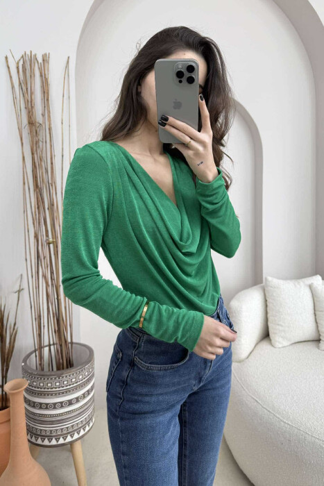 LONG SLEEVES ONE COLOR WOMEN BODY GREEN/JESHILE - 2