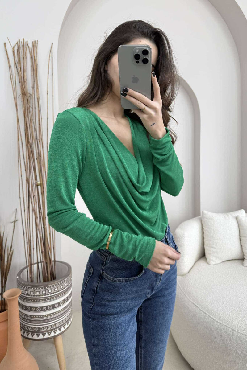 LONG SLEEVES ONE COLOR WOMEN BODY GREEN/JESHILE - 2