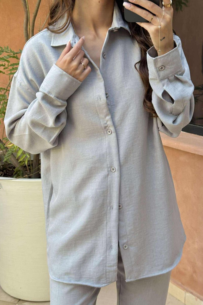 LONG SLEEVES SHIRT+SWEATPANTS WOMEN SET LIGHT GREY/GZ - 2