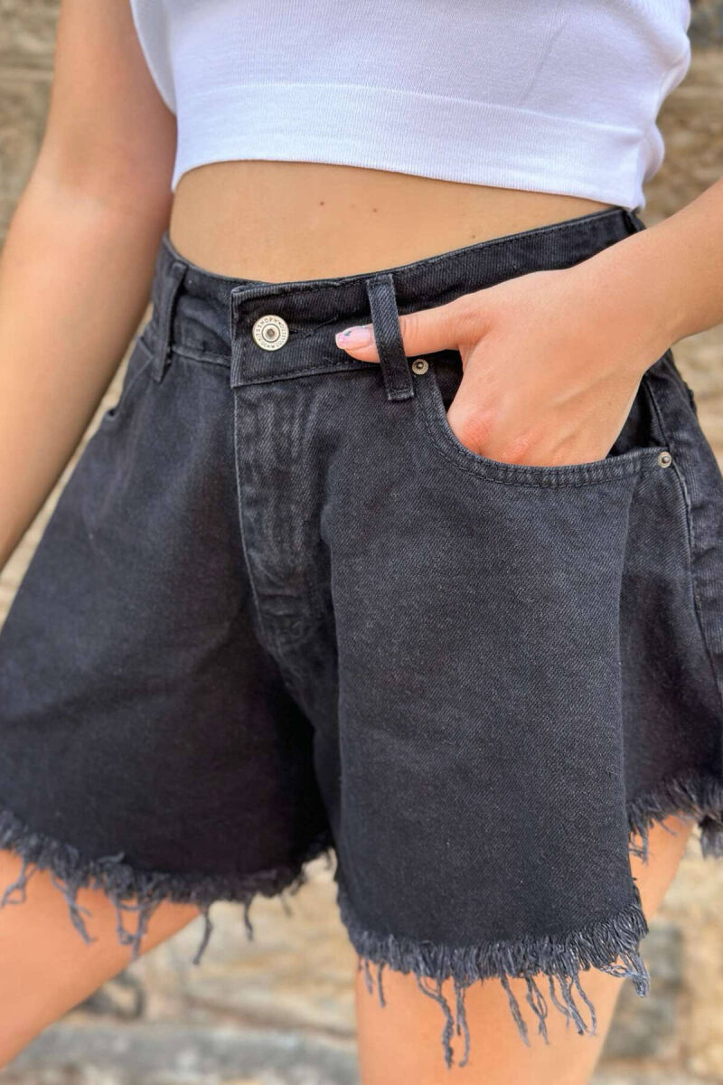 LONGLINE SHORT WOMEN JEANS BLACK/ E ZEZE - 2