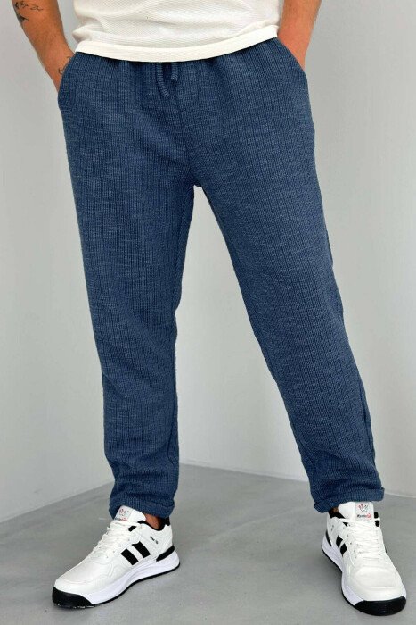 LOOSE LACING MEN PANTS BLUE/BLU - KLAUDIO FASHION