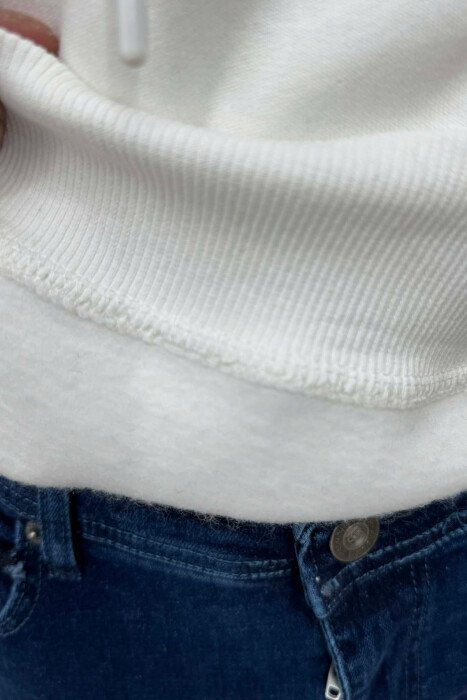 LOS ANGELES FRONT WRITTINGS FLUFFY MEN HOODIE WHITE-E BARDHE - 6