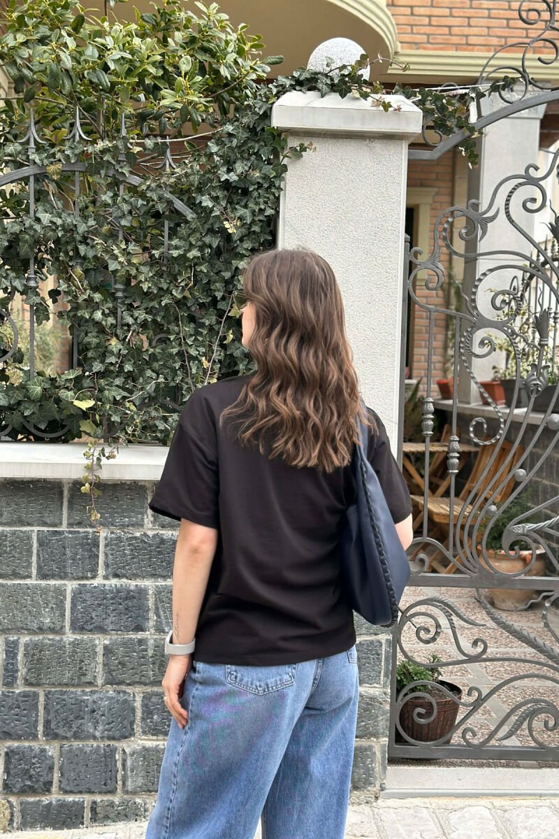 LOS ANGELES FRONT WRITTINGS WOMEN T-SHIRT BLACK/ E ZEZE - 3