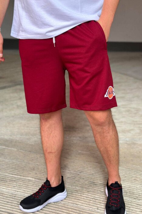 LOS ANGELES LAKERS MEN SHORTS BURGUNDY/VISHNJE - 1