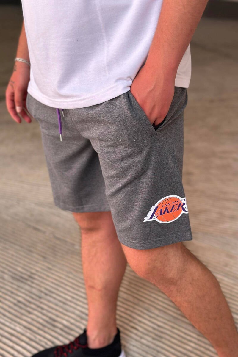 LOS ANGELES LAKERS MEN SHORTS DARK GREY/GEE - 3